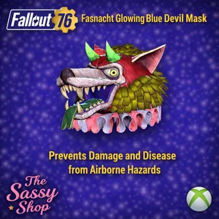 Fasnacht Glowing Blue Devil Mask