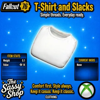T-shirt and slacks