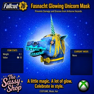 Fasnacht glowing unicorn mask
