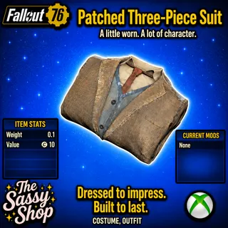 Patched three-piece suit