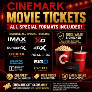 3X Cinemark movie special format tickets (premium  tickets)