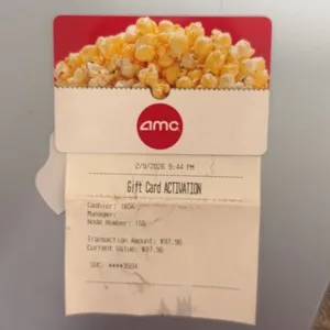 $97.96 AMC theatres Gift Card