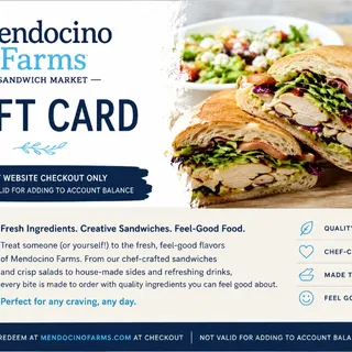 $50.00 Mendocino Farms Gift Card 
