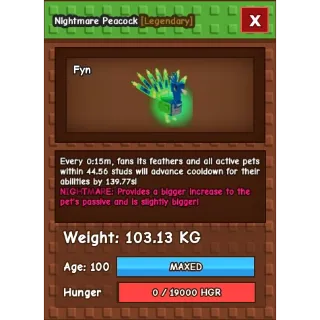 COLOSSAL PEACOCK (103.13KG)