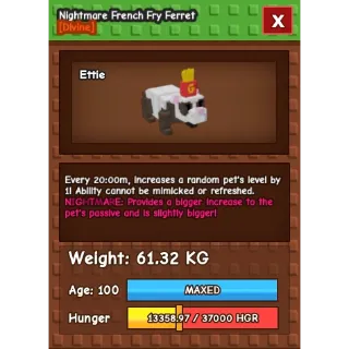 HUGE FRENCHFRYFERRET 20mins(61.32kg)