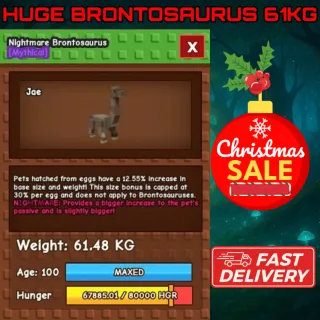 HUGE BRONTOSAURUS 61KG