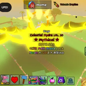 Catch and Tame | Huge Celestial Hydra (NEON, GOLD & ALBINO MUTATION) Lvl 10 | (Roblox)