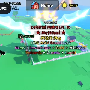 Catch and Tame | Colossal Celestial Hydra (NEON, GOLD, ALBINO, AND MORE MUTATION) Lvl 10 | (Roblox)