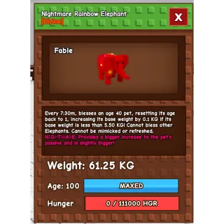 NIGHTMARE RAINBOW HATCHED ELEPHANT 6