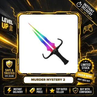 2x CHROMA DEATHSHARD KNIFE - MURDER MYSTERY 2 / MM2