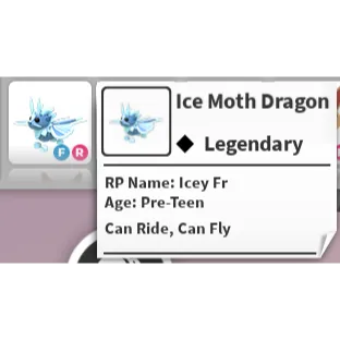 FR ICE MOTH DRAGON - ADOPT ME / ADOPT ME!
