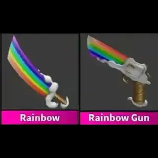RAINBOW SET (RAINBOW GUN + RAINBOW KNIFE) - MURDER MYSTERY 2 / MM2