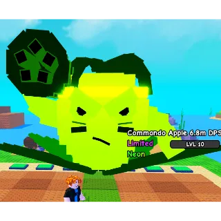 NEON COMMANDO APPLE 7.5M DMG | 6.8M DPS LEVEL 10 [1.1s CD] 18.3kg - PLANTS VS BRAINROTS / PVB