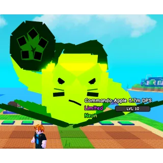 NEON COMMANDO APPLE 3.8m-7.5m DAMAGE - PLANTS VS BRAINROTS / PVB