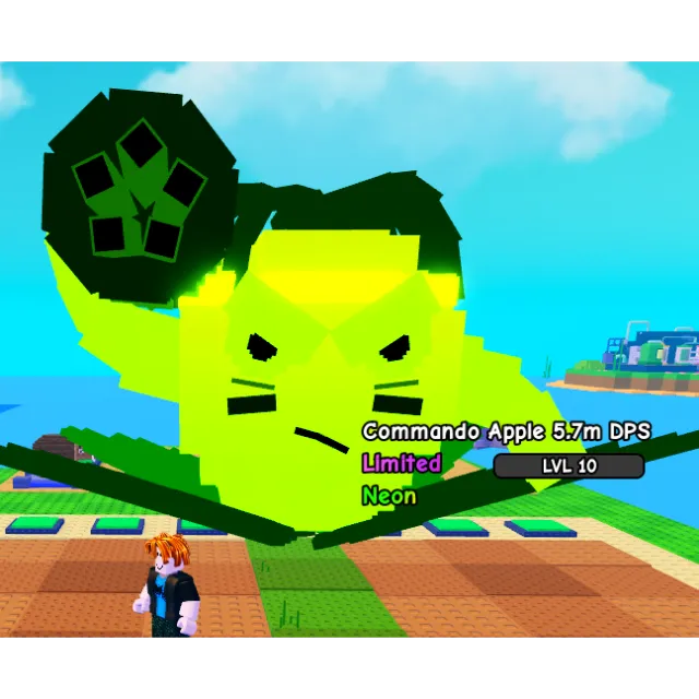 NEON COMMANDO APPLE 3.8m-7.5m DAMAGE - PLANTS VS BRAINROTS / PVB ...