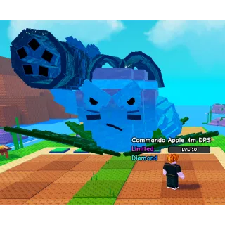 DIAMOND COMMANDO APPLE 4.4M DMG | 4M DPS LEVEL 10 [1.1s CD] 18kg - PLANTS VS BRAINROTS / PVB