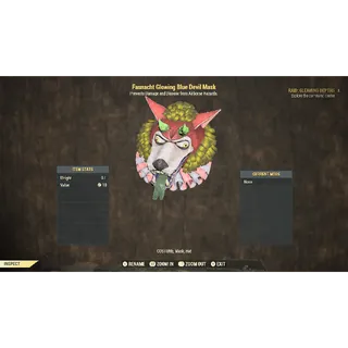 Glowing Blue Devil Mask