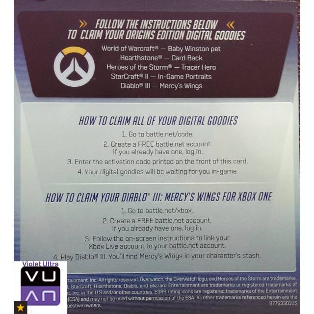 Overwatch xbox one on sale digital code