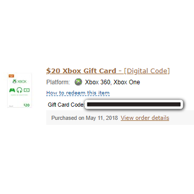 xbox gift card digital code