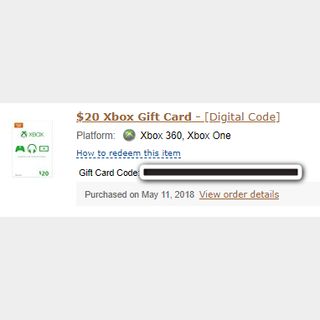 Xbox $20 Gift Card - [Digital] 