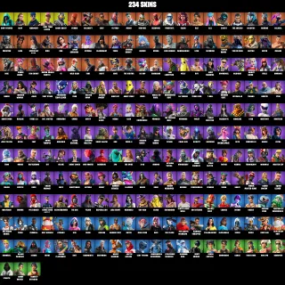 FORTNITE 234 Skins: Surf Strider | Aloy | Warpaint | Rose Team Leader | Rogue Agent | Galaxia | Calamity | Flytrap... - ACCOUNT