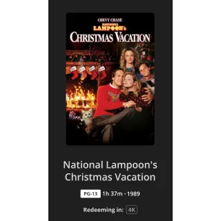 National Lampoon's Christmas Vacation 4k Digital Code - Movies Anywhere