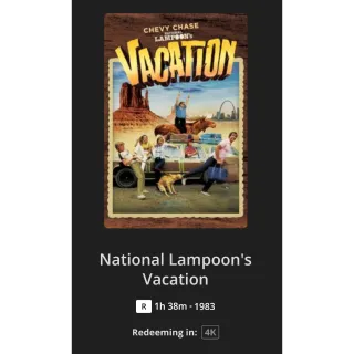 National Lampoon's Vacation 4k Digital Code - Movies Anywhere