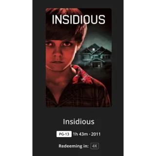 Insidious 4k Digital Code - Movies Anywhere