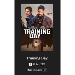 Training Day 4k Digital Code - Movies Anywhere