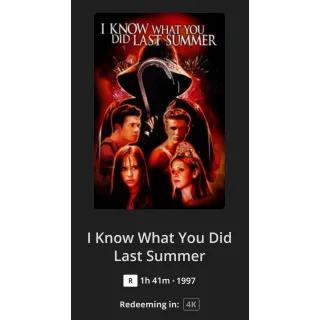 I Know What You Did Last Summer 4k Digital Code - Movies Anywhere