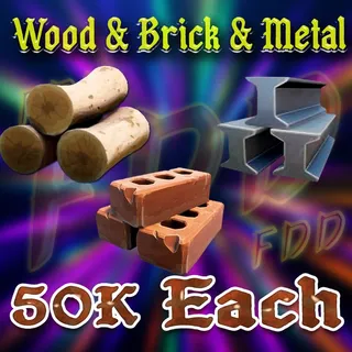 Wood Brick Metal 50k Each