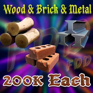 Wood Brick Metal 200k Each