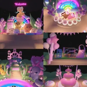 Adopt me home house build - Pastel Anime Kitty Fun Fair