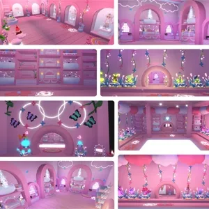 🌙🦋⛅️ Cloudy Peach Butterfly Lunar Adopt Me Home House Build 🌙🦋⛅️