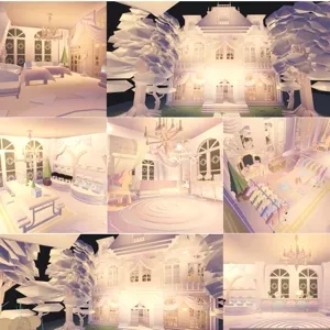 🏰 Detailed Pale Pink Coquette Mansion - Adopt Me Home House Build! 🌸✨