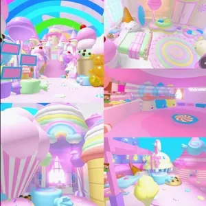 Cute fun candy land dessert adopt me house home build 