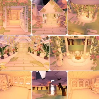 Beautiful Adopt Me Home Romantic Rose Garden Cottage & Greenhouse 