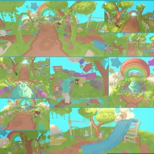 ☁️ Rainbow Fun Park Adopt Me Home House Build☁️