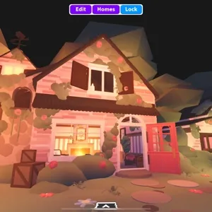 Cozy Warm Adopt me home house build (rosy farm / home and barn )