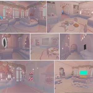 Dreamy Cutesy Cloudy Pink Family Home – Adopt Me!