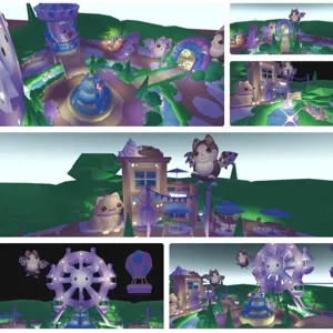 Cutesy kawaii bat dragon cafe / fun fair adopt me home house build