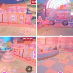 🎀 Kawaii Sweets Street – Adopt Me Home House Build🍦🍭