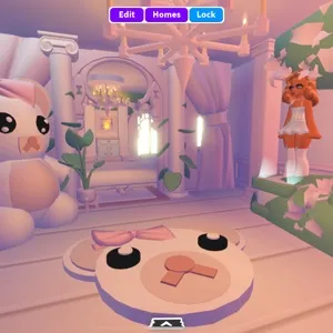 Adopt me home house build cutesy coquette mouse and teddy bear