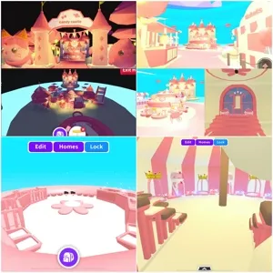 Candyfloss chick adopt me home house castle glitch build