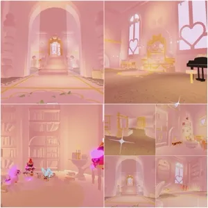 Beautiful detailed adopt me home house build coquette palace