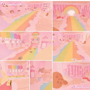 pastel candy cat house