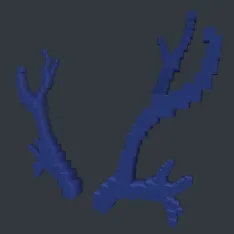 Blue 8-Bit Antlers