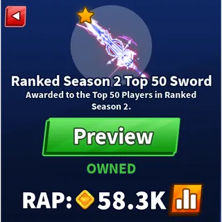 Ranked Season 2 Top 50 Sword | Blade Ball