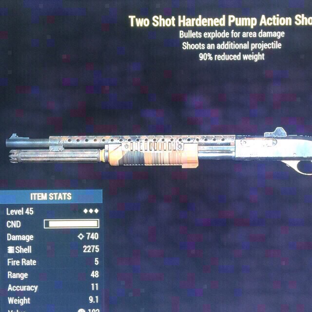 Fallout 76 3 Two Shot Explosive Pump Action Shotgun Xbox One Jogos Gameflip