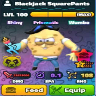 Sw 5s Blackjack SquarePants ( Rb Serial ) ( Lvl100 )